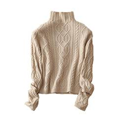 Wenwenma Damen Mode Kaschmir Pullover-Herbst und Winter Kaschmir Pullover (Beige Farbe, Small) von Wenwenma