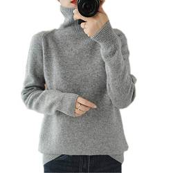Wenwenma Damen Mode Rollkragenpullover-Kaschmir Pullover (Grau, X-Large) von Wenwenma