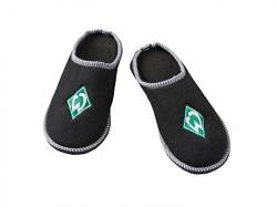 SV Werder Bremen Hausschuhe / Pantoffeln / Filzpantoffeln mit aufgesticktem Vereinswappen black, schwarz-grün, 38/39 von Werder Bremen