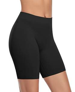 Damen Anti Chafing Shorts Nahtlose Slip Shorts für Unterkleider Rock Chub Rub Shorts Lange Boxershorts Unterwäsche, Schwarz , 50 von Werena