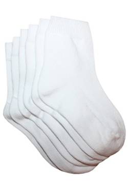 Weri Spezials Baby und Kinder Socken für Mädchen und Jungen BaumwolleUni Glatt 3er Set (27-30, Weiß) von Weri Spezials