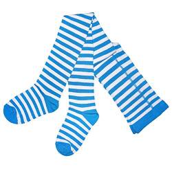 Weri Spezials Baby und Kinder Strumpfhose für Mädchen mit Ringel in verschiedenen Design- und Farbvariationen. (98-104, Weiß-Blau) von Weri Spezials