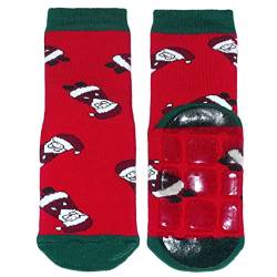 Weri Spezials Baby und Kinder Voll-ABS Frotee Anti-Rutsch Socken für Jungen und Mädchen - Frohe Weihnachten ! In verschiedenen Muster- und Farbvariationen. (31-34, Rot Weihnacht) von Weri Spezials
