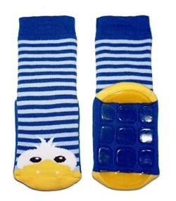 Weri Spezials Baby und Kinder Voll-ABS Voll-Frotee Anti-Rutsch Socken für Jungen und Mädchen mit Ente in verschiedenen Motive- und Farbvariationen. (31-34, Mittelblau) von Weri Spezials