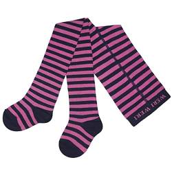 Weri Spezials Baby- und Kinderstrumpfhosen mit Ringel Design für Mädchen und Jungen in verschiedenene Farben. (110-116, Marine/Pink) von Weri Spezials