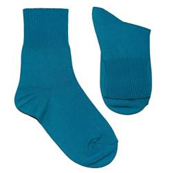 Weri Spezials Damen Gesundheits Socken Baumwolle mit weichem Gummirand Diabetiker (39-42, Blossom petrol) von Weri Spezials