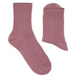 Weri Spezials Damen Socken Casual Rippe aus Baumwolle in mehreren Natur Farben (35-38, Altrosa) von Weri Spezials