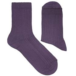 Weri Spezials Damen Socken Casual Rippe aus Baumwolle in mehreren Natur Farben (35-38, Pflaume) von Weri Spezials
