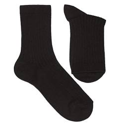Weri Spezials Damen Socken Casual Rippe aus Baumwolle in mehreren Natur Farben (35-38, Schwarz) von Weri Spezials