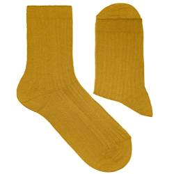 Weri Spezials Damen Socken Casual Rippe aus Baumwolle in mehreren Natur Farben (35-38, Senf) von Weri Spezials