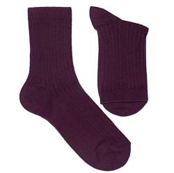 Weri Spezials Damen Socken Casual Rippe aus Baumwolle in mehreren Natur Farben (35-38, Traube) von Weri Spezials