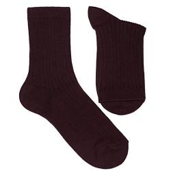 Weri Spezials Damen Socken Casual Rippe aus Baumwolle in mehreren Natur Farben (39-42, Dunkelwein) von Weri Spezials