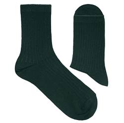Weri Spezials Damen Socken Casual Rippe aus Baumwolle in mehreren Natur Farben (39-42, Nadelgrün) von Weri Spezials