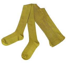 Weri Spezials Damen Strumpfhose aus ökologische Baumwolle, Warme und Modische Rippe Strickstrumpfhose (Senf, 48-50) von Weri Spezials