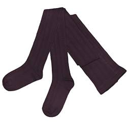 Weri Spezials Damen Strumpfhose aus ökologische Baumwolle, Warme und Modische Rippe Strickstrumpfhose (as3, numeric, numeric_38, numeric_40, regular, regular, Aubergine Bergstrümpfe, 38-40) von Weri Spezials