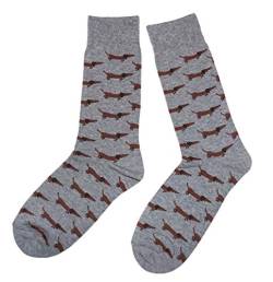 Weri Spezials Frohe Damen Socken mit lustigen modischen Designs! In mehreren Mustern- und Farbvariationen! (35-38, Grau Dackel) von Weri Spezials