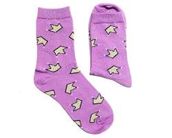 Weri Spezials Frohe Damen Socken mit lustigen modischen Designs! In mehreren Mustern- und Farbvariationen! (39-42, Flieder Krone) von Weri Spezials