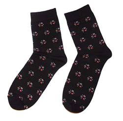 Weri Spezials Funny Damen Socken mit lustigen modischen Designs! In mehreren Mustern- und Farbvariationen! (35-38, Schwarz Blümchen) von Weri Spezials