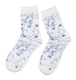 Weri Spezials Funny Damen Socken mit lustigen modischen Designs! In mehreren Mustern- und Farbvariationen! (39-42, Weiß Frühling) von Weri Spezials