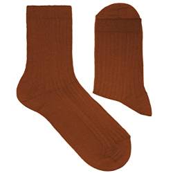 Weri Spezials Herren Casual Business Funny Socken Rippe aus Baumwolle in mehreren Natur Farben. (43-46, Ocker) von Weri Spezials