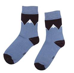 Weri Spezials Herren Socken Business Casual Funny Socken in modischen lustigen Muster und Farbvariationen Baumwolle (39-42, Jeans Berge) von Weri Spezials