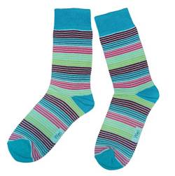 Weri Spezials Herren Socken Business Casual Funny Socken in modischen lustigen Muster und Farbvariationen Baumwolle (43-46, Laguna Bunte Ringel) von Weri Spezials