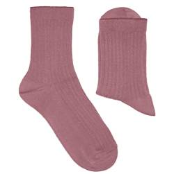 Weri Spezials Herren Socken Rippe aus Baumwolle in 10 Natur Farben (39-42, Altrosa) von Weri Spezials