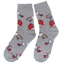 Weri Spezials Herren Weihnachtssocken aus Baumwolle - Bunte Socken mit Weihnachtsmotiven, lustige Weihnachten Geschenke (Graumel. Kobolde, 39-42) von Weri Spezials