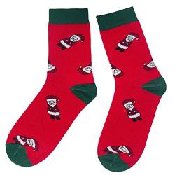 Weri Spezials Herren Weihnachtssocken aus Baumwolle - Bunte Socken mit Weihnachtsmotiven, lustige Weihnachten Geschenke (Rot Weihnachtsmann, 39-42) von Weri Spezials