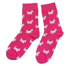 Weri Spezials Herrensocken Business Casual Funny Socken in modischen lustigen Muster- und Farbvariationen mit hohem Baumwollanteil. (39-42, Pink White Terrier) von Weri Spezials