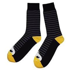 Weri Spezials Herrensocken Business Casual Funny Socken in modischen lustigen Muster- und Farbvariationen mit hohem Baumwollanteil. (39-42, Schwarz Ente) von Weri Spezials