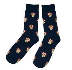 Weri Spezials Herrensocken Business Casual Funny Socken in modischen lustigen Muster- und Farbvariationen mit hohem Baumwollanteil. (39-42, Schwarz-Rot Affe) von Weri Spezials