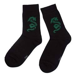 Weri Spezials Herrensocken Business Casual Funny Socken mit klassischen Muster- und Farbvariationen mit hohem Baumwollanteil. (43-46, Schwarz Drache) von Weri Spezials