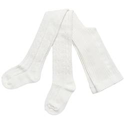 Weri Spezials Kinder Strickstrumpfhose aus Baumwolle Rustikal Kinderstrumpfhose mit dem gestrickten Zopfmuster Warm Cable (as3, numeric, numeric_134, numeric_146, regular, Creme Zopfe) von Weri Spezials