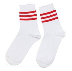 Weri Spezials Klassische Damen Socken mit modischen Designs! In mehreren Mustern- und Farbvariationen! (39-42, Weiß-Rot mit Ringel) von Weri Spezials