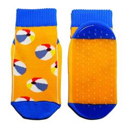 Weri Spezials Strandsocken für Baby und Kinder mit ABS Beschichtung, Aqua-Socken Madchen Jungen Schwimmschuhe mit Strandbälle, von Größe 19 bis 38, in 2 tollen Farben (23-26, Orange) von Weri Spezials