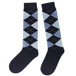 Weri Spezials Unisex Kniestrümpfe aus Baumwolle Argyle Rombe Muster Reitsocken (as3, numeric, numeric_35, numeric_38, regular, Marine+Blau, 35-38) von Weri Spezials