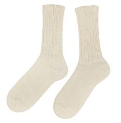 Weri Spezials Winter Socken aus 100% Wolle für Damen & Herren Wärme Wertvolle Haussocken Grobstrick Wollsocken Unisex (as3, numeric, numeric_47, numeric_48, regular, regular, Creme, 47-48) von Weri Spezials