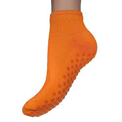 Weri Spezials Yoga & Fitness Damen Stoppersocken Anti-Rutsch Socken Pilates Sportsocken Sneaker (as3, numeric, numeric_39, numeric_42, regular, regular, Orange) von Weri Spezials