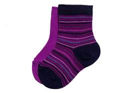 Weri Spezials wertvollen Baby und Kinder Socke Ringel im Doppelpack für Mädchen und Jungen in verschiedenen Farben. (27-30, Lila) von Weri Spezials