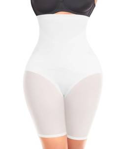 Werkiss Bauchweg Unterhose Damen Shapewear Miederhose Hohe Taille Unterwäsche Figurenformend Bauchkontrolle Body Shaper Leggings Miederpants(#1 Weiß, XL) von Werkiss