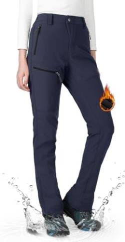 Wespornow Damen Wanderhose Wasserdicht Thermohose Gefüttert Outdoorhose Softshellhose Skihose Warm Ski Pants Women Schneehose Kletterhose Jagdhose Trekkinghose Winter Regenhose（Blau，2XL） von Wespornow