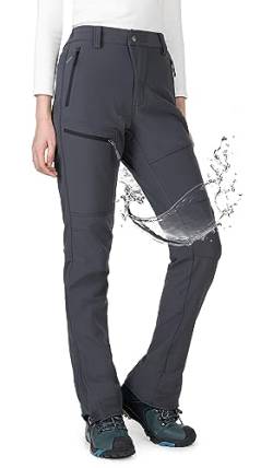 Wespornow Damen Wanderhose Wasserdicht Thermohose Gefüttert Outdoorhose Softshellhose Skihose Warm Ski Pants Women Schneehose Kletterhose Jagdhose Trekkinghose Winter Regenhose（Grau，L） von Wespornow