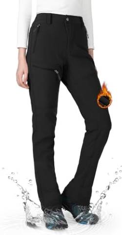 Wespornow Damen Wanderhose Wasserdicht Thermohose Gefüttert Outdoorhose Softshellhose Skihose Warm Ski Pants Women Schneehose Kletterhose Jagdhose Trekkinghose Winter Regenhose（Schwarz，M） von Wespornow