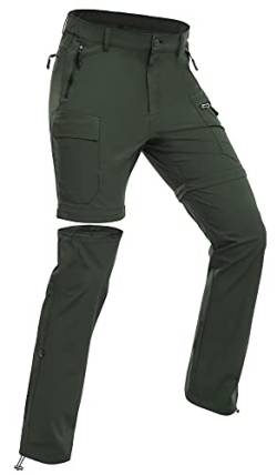 Wespornow Damen-Zip-Off-Wanderhose-Trekkinghose Atmungsaktiv Schnell Trockend Outdoorhose Abnehmbar Funktionshose Stretch Sommer Hosen (Grün, M) von Wespornow