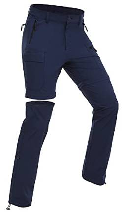 Wespornow Damen-Zip-Off-Wanderhose-Trekkinghose Atmungsaktiv Schnell Trockend Outdoorhose Abnehmbar Funktionshose Stretch Sommer Hosen (Navy, XL) von Wespornow