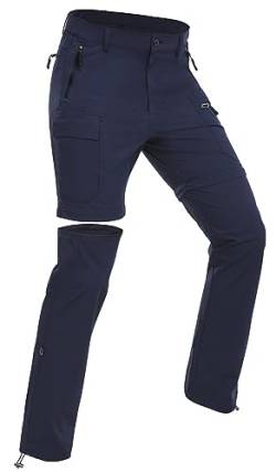 Wespornow Damen-Zip-Off-Wanderhose-Trekkinghose Atmungsaktiv Schnell Trockend Outdoorhose Abnehmbar Funktionshose Stretch Sommer Hosen (Navy, XS) von Wespornow