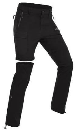 Wespornow Damen-Zip-Off-Wanderhose-Trekkinghose Atmungsaktiv Schnell Trockend Outdoorhose Abnehmbar Funktionshose Stretch Sommer Hosen (Schwarz, L) von Wespornow