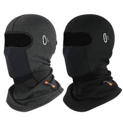 West Biking Sturmhaube Motorrad Winter Herren Skimaske Winddichte Atmungsaktiv Warme Gesichtsmaske, Fahrrad Sturmmaske Balaclava Damen Motorrad Sturmhaube Winter Thermo Fleece Maske (Schwarz+grau) von West Biking