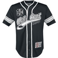 West Coast Choppers Kurzarmhemd - 30 Years Anniversary Limited Baseball Jersey - S bis 4XL - für Männer - Größe 3XL - schwarz/weiß von West Coast Choppers